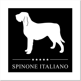 Spinone Italiano Dog White Silhouette Posters and Art